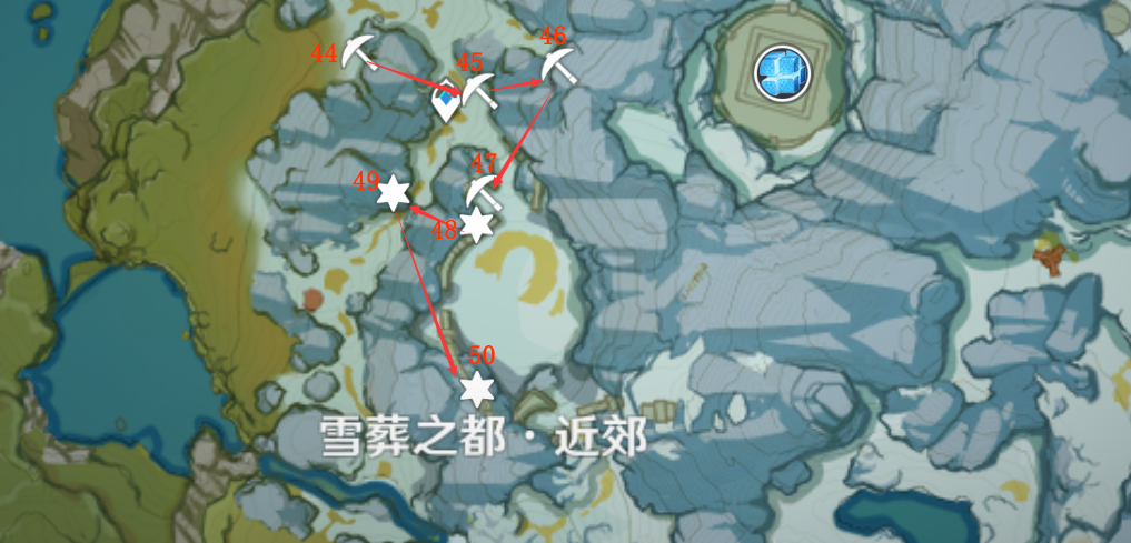 原神：逐月节活动第三阶段，雪山《宝箱和逐月符》收集路线